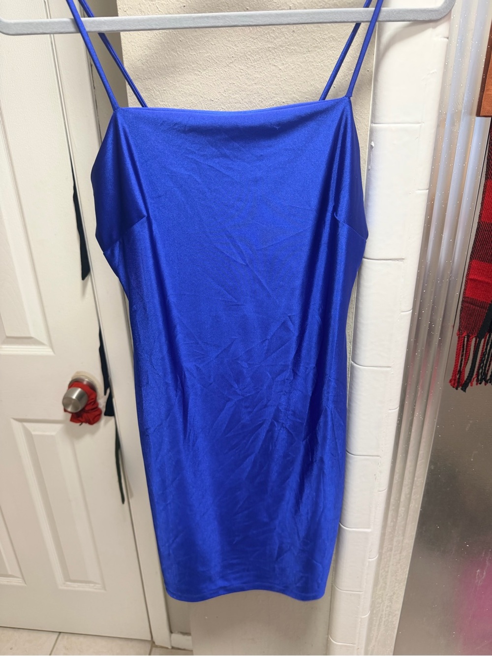 Satin Cobalt Blue Slip Dress - Women's Elegant Evening Dress